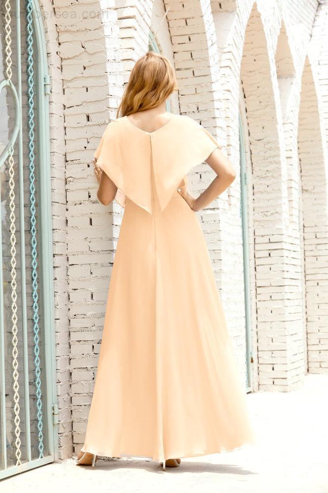 Baoleely  Mother of The Bride Dresses Plus Size V-Neck Floor Length Formal Prom Dress for Wedding Guest 28020
