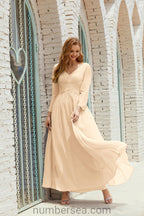 Numbersea Bridesmaid Dress Chiffon Formal Party Dress Evening Dress 28016