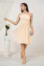 Baoleely Women Chiffon Short One Shoulder Bridesmaid Dress Formal Dresses for Party Homecoming 2804