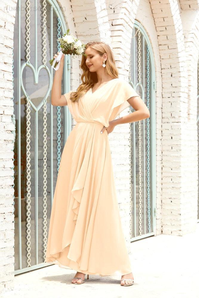 Baoleely  Mother of The Bride Dresses Plus Size V-Neck Floor Length Formal Prom Dress for Wedding Guest 28020