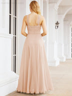 Numbersea Crisscross Halter Bridesmaid Dresses for Party Wedding Evening Prom Maxi Ball Gowns 28053