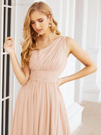 Numbersea One Shoulder Bridesmaid Dresses Long Maxi Formal Evening Party Prom Gowns 28061