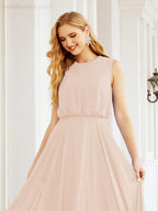 Numbersea Sleeveless Long Bridesmaid Dress A line Formal Evening Prom Gown 28025