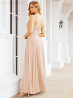Numbersea Crisscross Halter Bridesmaid Dresses for Party Wedding Evening Prom Maxi Ball Gowns 28053