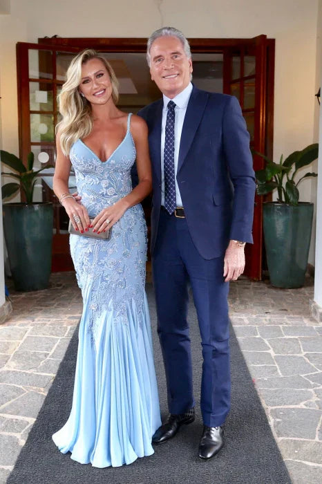 Fashion Pale Soft Satin Applique Beading Mermaid Spaghetti Strap Prom Dresses