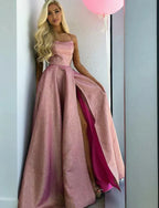 Sexy Dusty Rose Spaghetti Strap Lace Up Back Ball Gown Prom Dresses