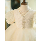 Baby Girl Dress Little Girl White Puffy Beauty Communion Pageant Princess Baptism Dress