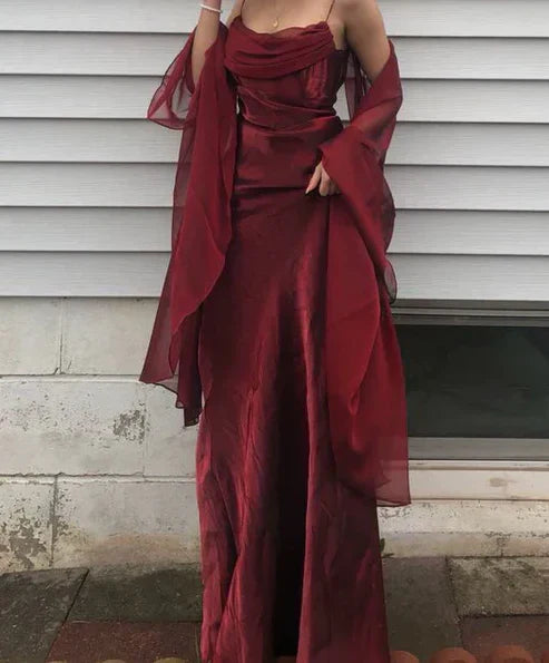 Sexy Spaghetti Straps Simple  Long Prom Dress
