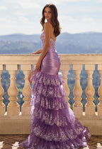 Elegant Lace Illusion Fit and Flare Prom Dress