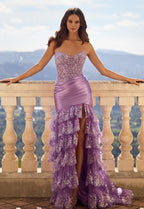 Elegant Lace Illusion Fit and Flare Prom Dress