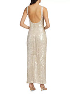Chic Sequin Tank Champagne Backless Prom Dress