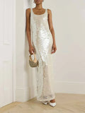 Chic Sequin Tank Champagne Backless Prom Dress