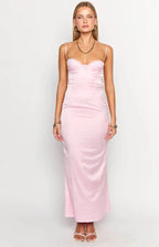 Sexy Spaghetti Straps Backless Ankle-Length Maxi Dress