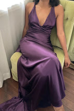 Trendy Sheath Halter Neck  Long Party Dress with Open Back Bowknot