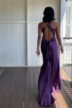 Trendy Sheath Halter Neck  Long Party Dress with Open Back Bowknot