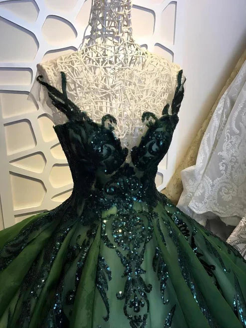Sequin sparkly off the shoulder ball gown wedding prom dress sweet  dresses