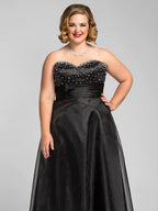 Elegant A-Line Little Dress Dress Prom Floor Length Sleeveless Sweetheart Organza with Ruched Beading