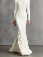 Elegant  Elegant Satin Ruched Mermaid Maxi Dress Prom Dress