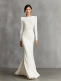 Elegant  Elegant Satin Ruched Mermaid Maxi Dress Prom Dress