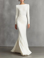 Elegant  Elegant Satin Ruched Mermaid Maxi Dress Prom Dress