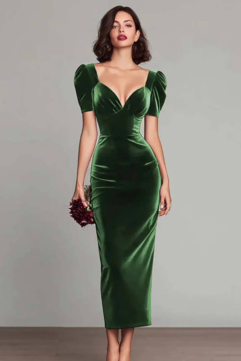 Velvet Sheath Long Holiday Party Dress