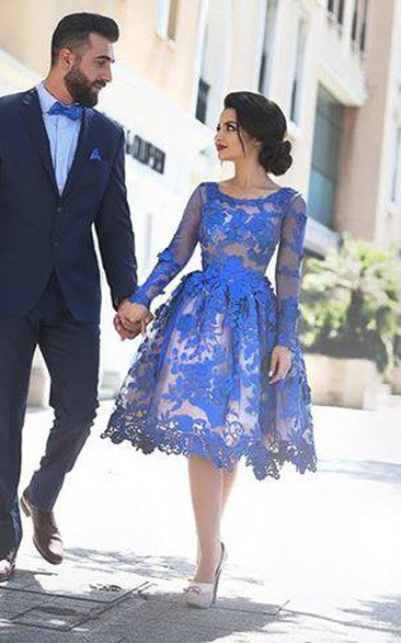 Delicate  Appliques Prom Dress Long Sleeve