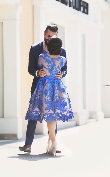 Delicate  Appliques Prom Dress Long Sleeve