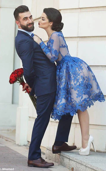 Delicate  Appliques Prom Dress Long Sleeve
