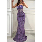 Sweetheart Strapless Empire Beaded Appliques Party Prom Evening Dress