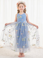 A-line Tulle Ankle-length Blue Dress (2003227598)