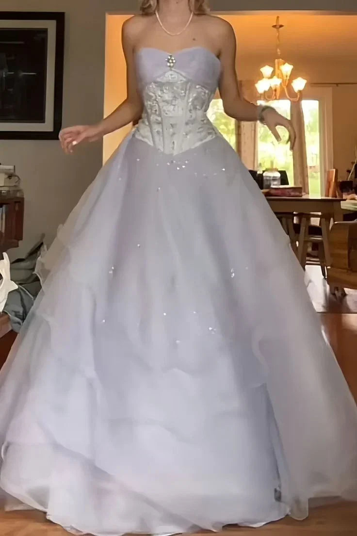 Enchanting Ice  Strapless Lace Ball Gown