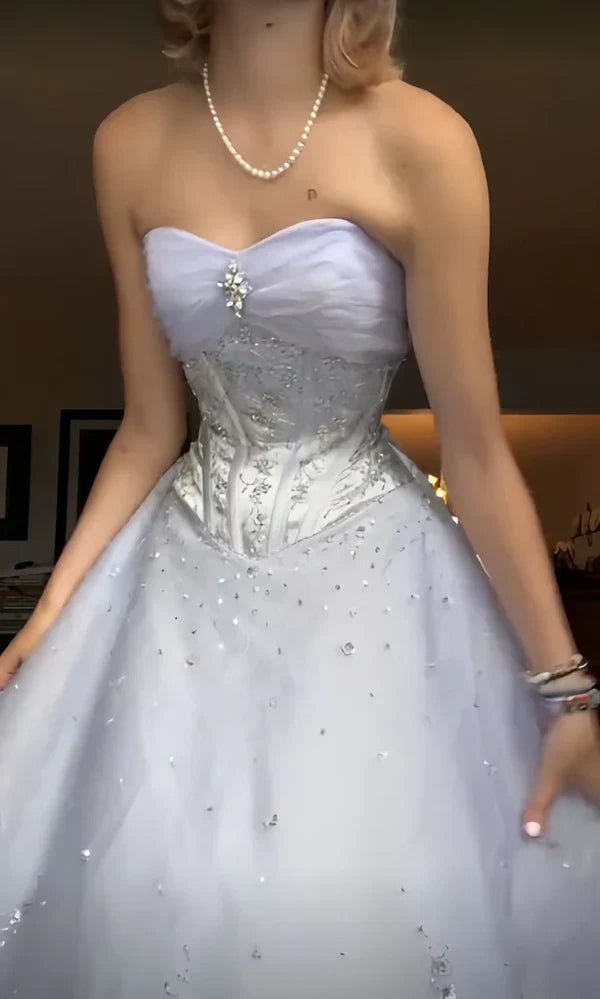 Enchanting Ice  Strapless Lace Ball Gown