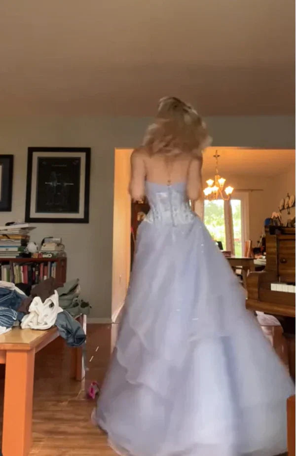 Enchanting Ice  Strapless Lace Ball Gown