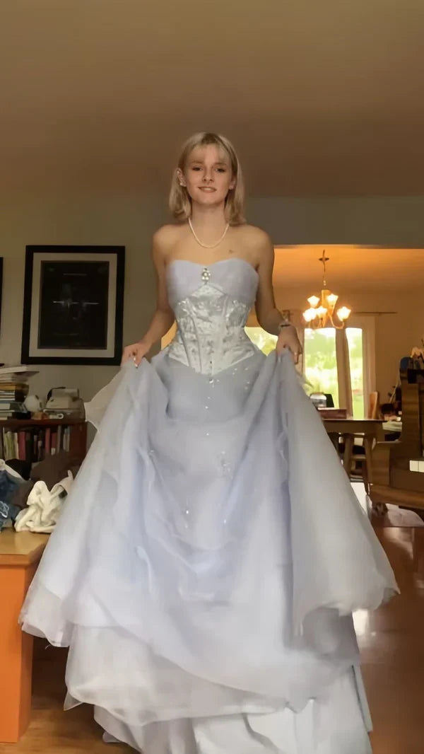 Enchanting Ice  Strapless Lace Ball Gown