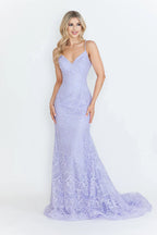 Lace Embroidered Long Formal Dress