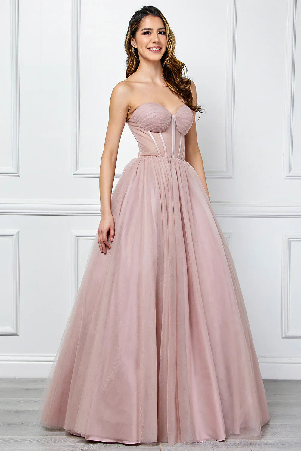 trapless illusion sweetheart bodice with corset boning