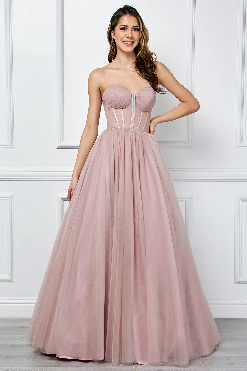 trapless illusion sweetheart bodice with corset boning