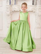 A-line Lace Satin Floor-length Flower Girl Dress