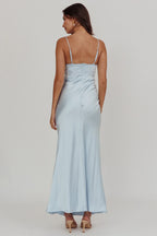 Lace Trim Maxi Dress Steel