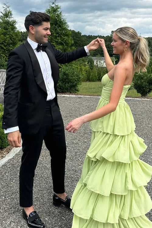 A Line Sweetheart  Long Party Dress with Ruffles