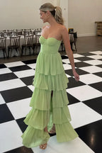 A Line Sweetheart  Long Party Dress with Ruffles