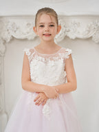 A-line Lace Tulle Floor-length Flower Girl Dress