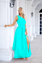 Ladies Chiffon One Shoulder Bridesmaid Evening Dress Wedding Party Evening Dress 28133