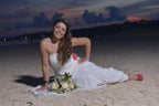 NumberSea Chiffon Sheath Sweetheart Beach Wedding Dress With Ruffle Sweep Train, MW129