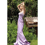 V-Neck Sequined Beaded Sheath Long Prom Evening Gown With Slit