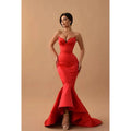Sweetheart Strapless Sleeveless Satin Mermaid Long Evening Dress