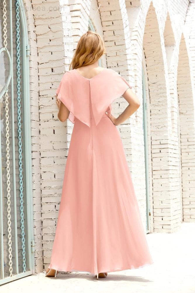 Baoleely  Mother of The Bride Dresses Plus Size V-Neck Floor Length Formal Prom Dress for Wedding Guest 28020