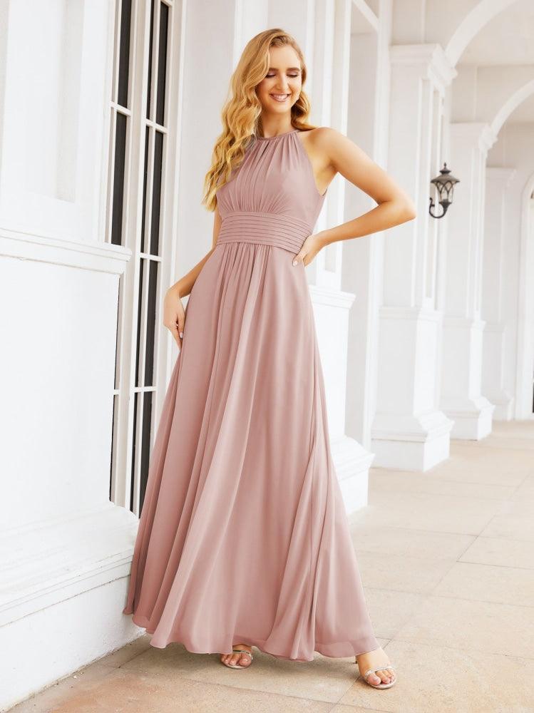 Numbersea Keyhole Bridesmaid Dresses Sleeveless Formal Evening Party Prom Gowns 28043