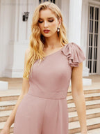 Numbersea Women's One Shoulder Long Jumpsuit Formal Evening Dress Long Bridesmaid Dresses Pants Wedding Party 28034