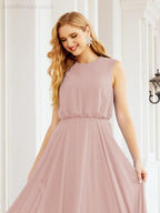 Numbersea Sleeveless Long Bridesmaid Dress A line Formal Evening Prom Gown 28025